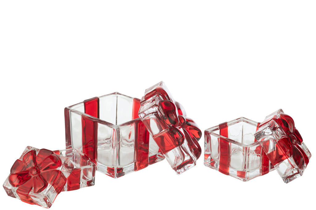 Candy Jar Giftbox Glas Rood Groot