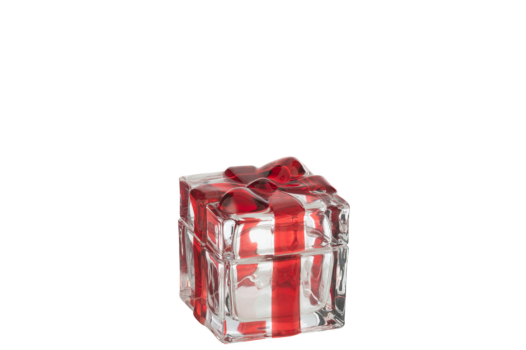 Candy Jar Giftbox Glas Rood Medium