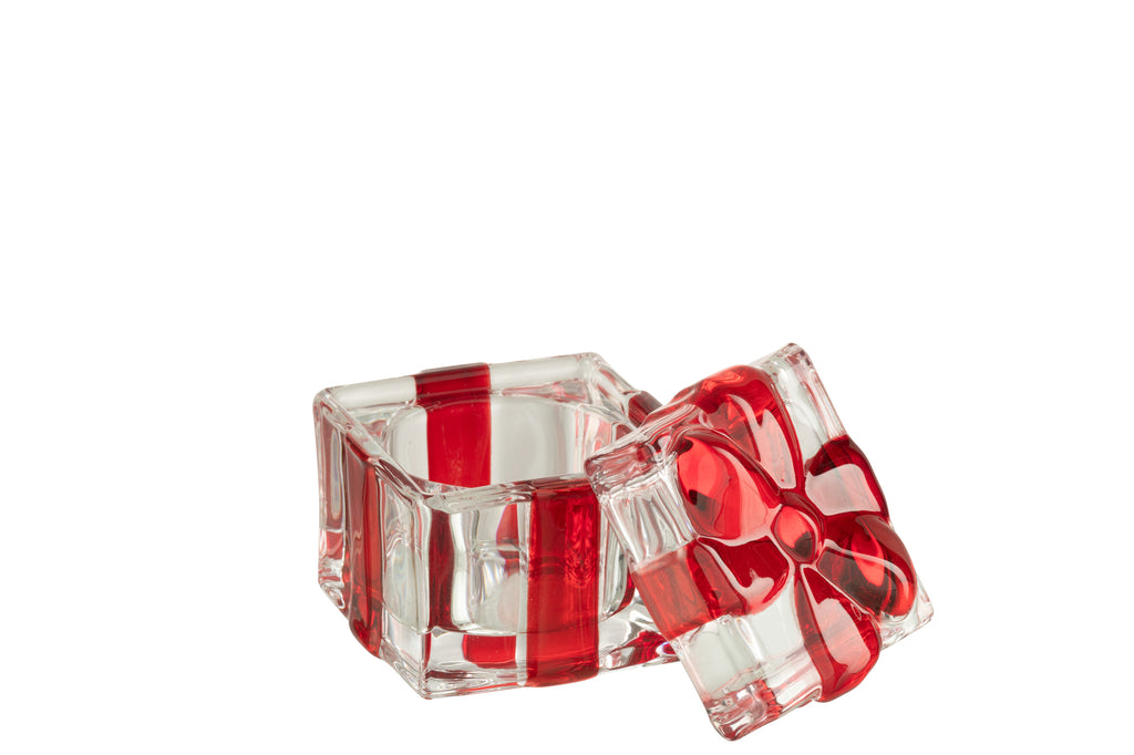 Candy Jar Giftbox Glas Rood Klein