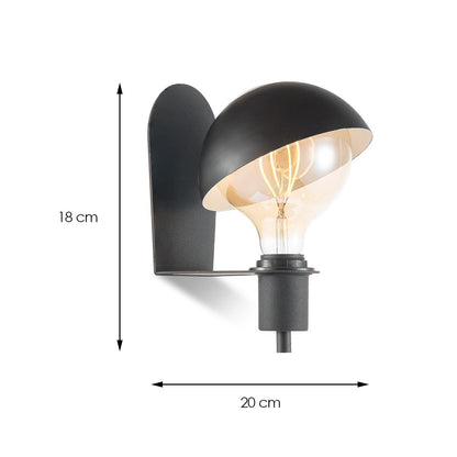 Moderne Wandlamp Dyna | 20/18/18cm | Zwart | E27