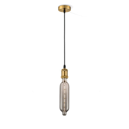 hanglamp brons vintage Tube - G78 - dimbaar E27 rook