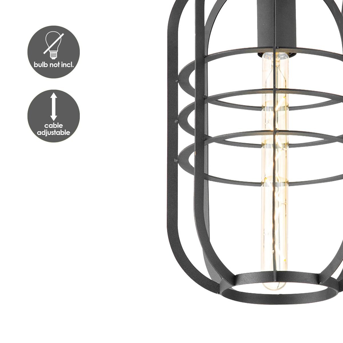 Moderne LED Plafondlamp Nero L - zwart