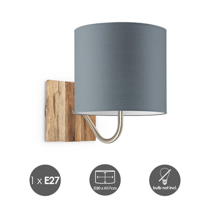 Wandlamp - Drift E27 Lampenkap grijs 20cm