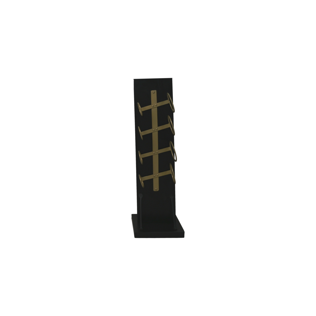 Standing winerack 4 Bottles - 25x25x80 - Black/Gold - Mangowood/metal