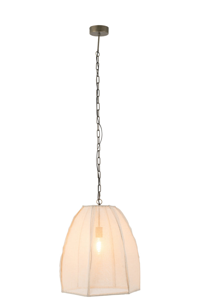 Plafondlamp Peer Linnen/IJzer Wit Klein
