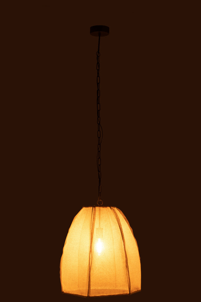 Plafondlamp Peer Linnen/IJzer Wit Klein