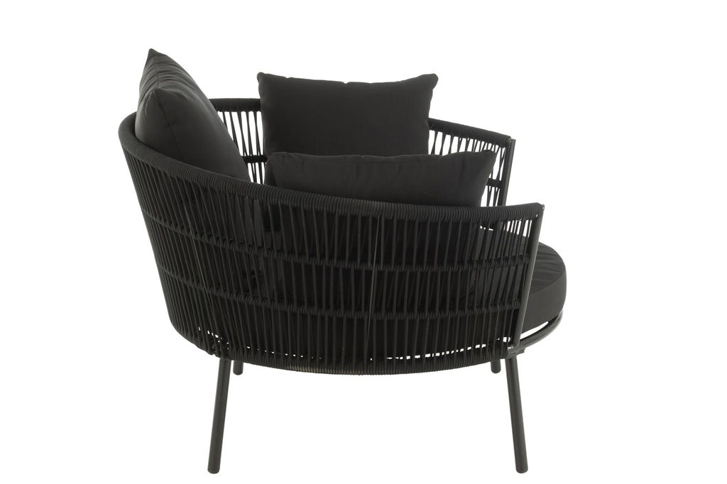Chair Joa Steel/Rattan Black