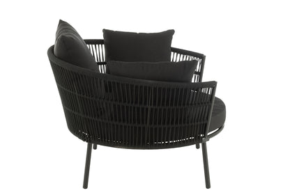 Chair Joa Steel/Rattan Black