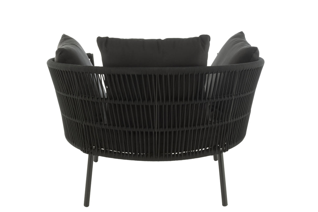 Chair Joa Steel/Rattan Black