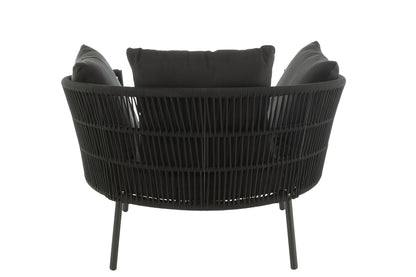Chair Joa Steel/Rattan Black