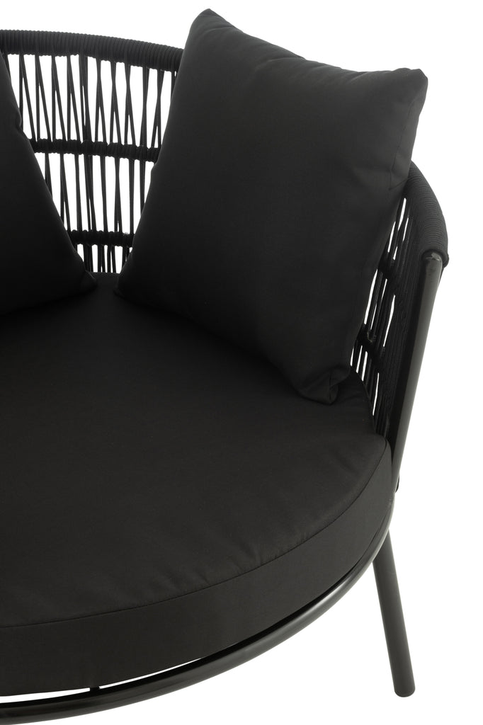 Chair Joa Steel/Rattan Black