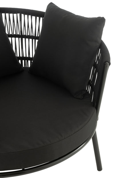 Chair Joa Steel/Rattan Black