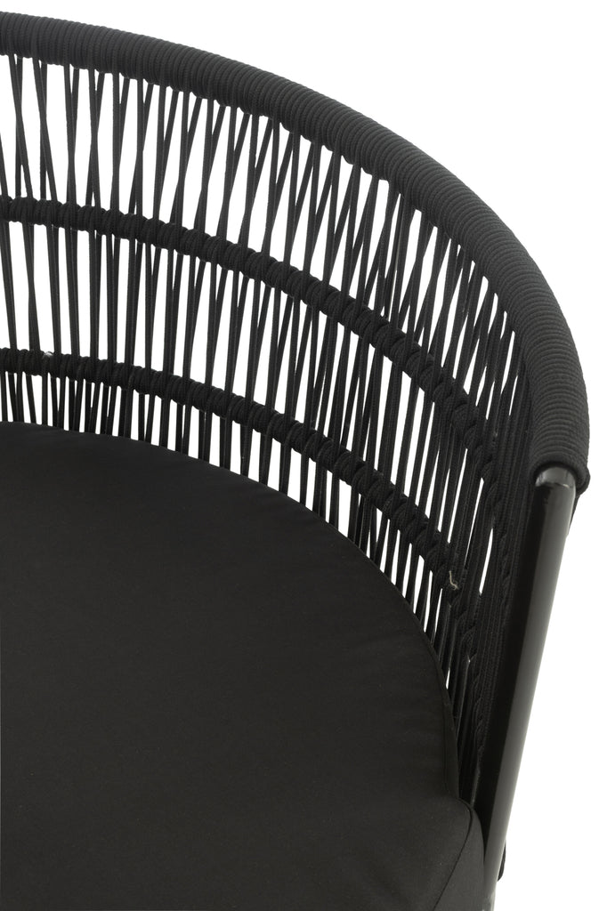 Chair Joa Steel/Rattan Black