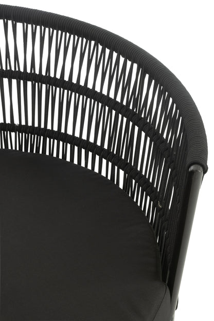 Chair Joa Steel/Rattan Black