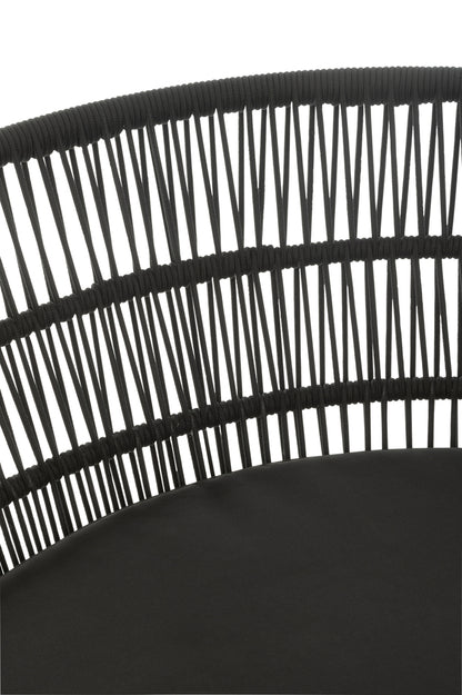 Chair Joa Steel/Rattan Black