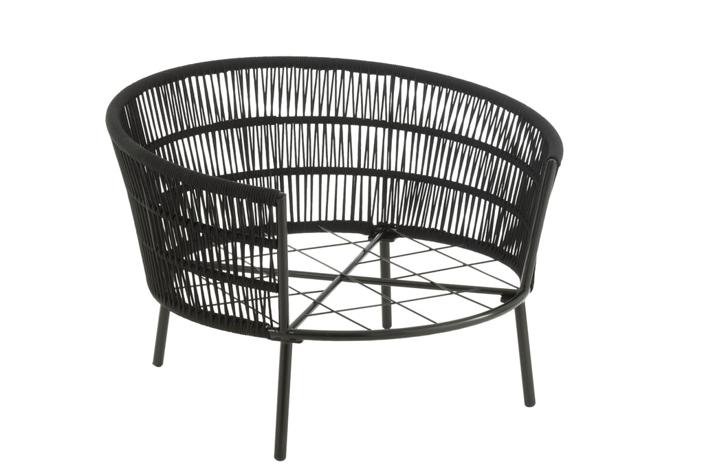 Chair Joa Steel/Rattan Black
