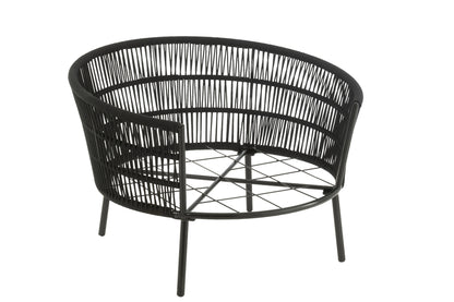 Chair Joa Steel/Rattan Black