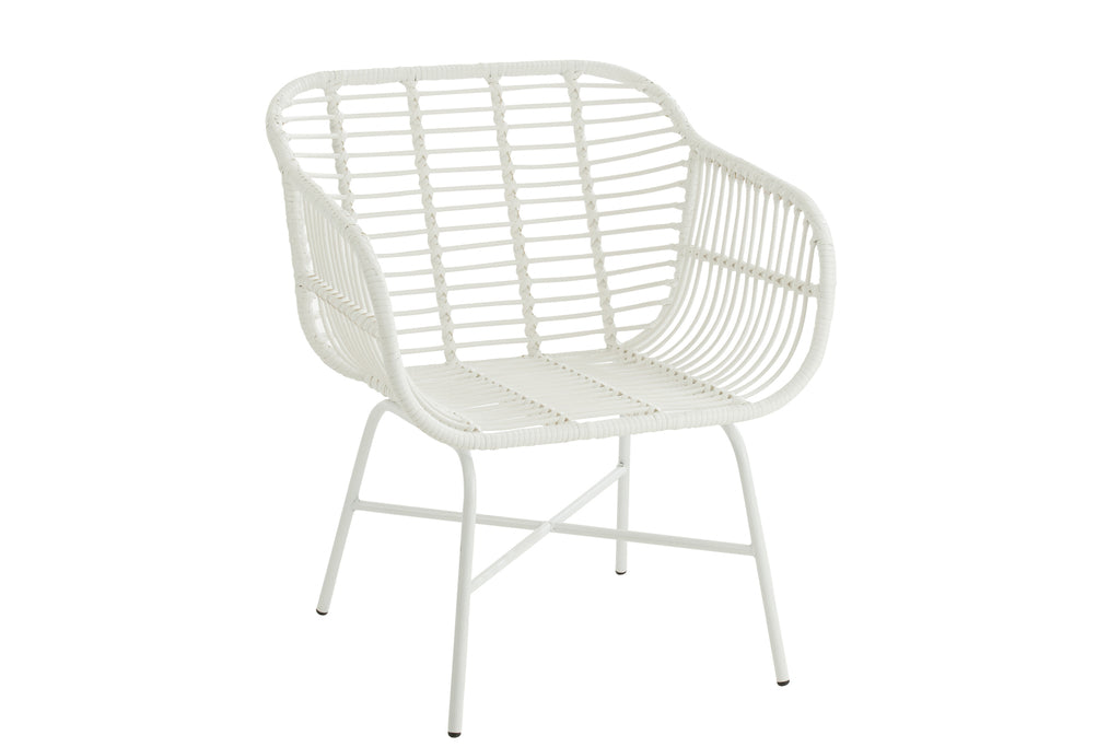 Stoel Rachelle Buiten Met/Rattan Wit