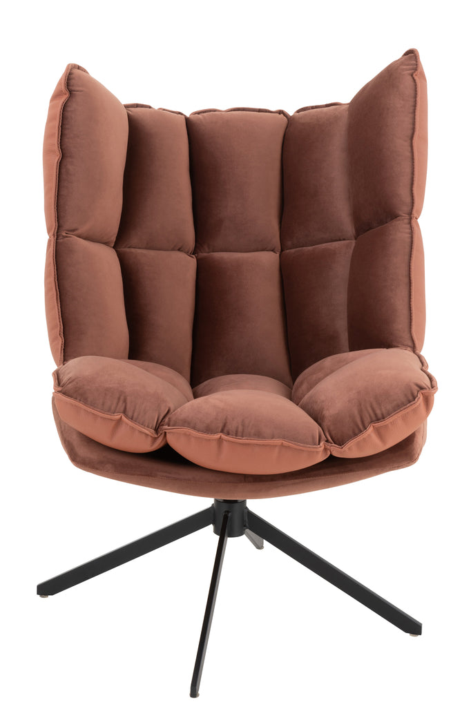 Stoel Relax Kussen Op Frame Textiel/Metaal Roestbruin