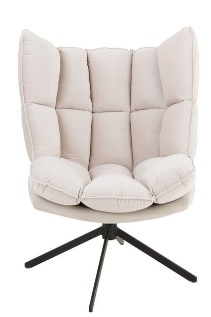 Stoel Relax Kussen Op Frame Textiel/Metaal Beige