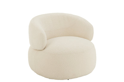 Chair Swivel Round Poplar Wood/Foam Cream