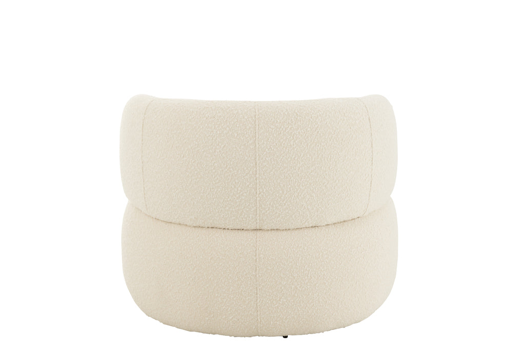 Chair Swivel Round Poplar Wood/Foam Cream