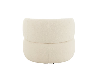 Chair Swivel Round Poplar Wood/Foam Cream