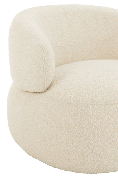 Chair Swivel Round Poplar Wood/Foam Cream