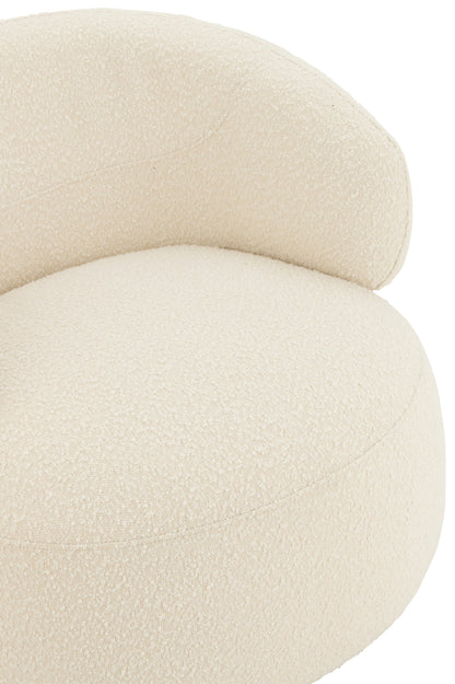 Chair Swivel Round Poplar Wood/Foam Cream