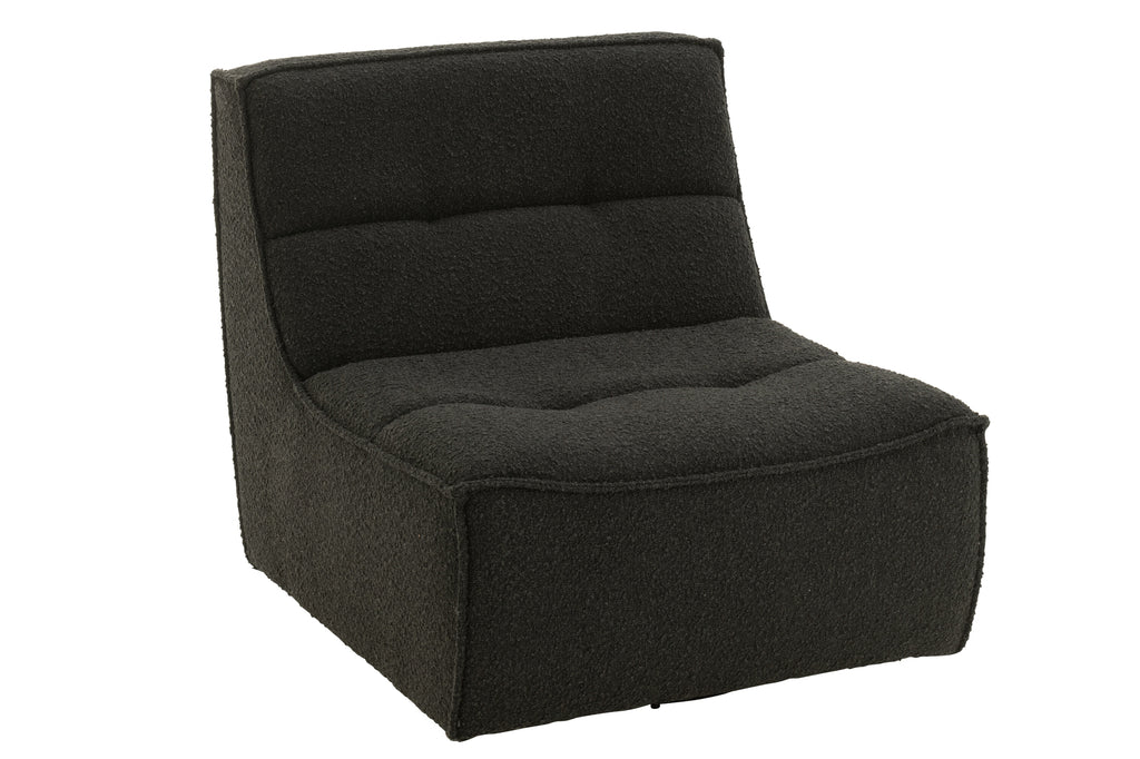 Chair Swivel Square Poplar Wood/Foam Black