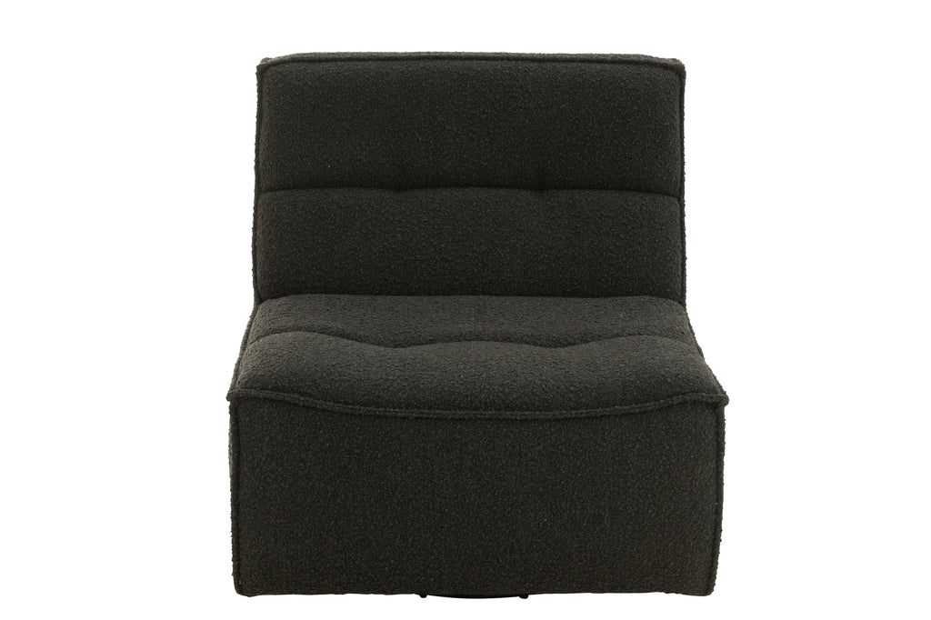 Chair Swivel Square Poplar Wood/Foam Black