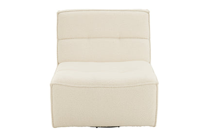 Chair Swivel Square Poplar Wood/Foam Cream