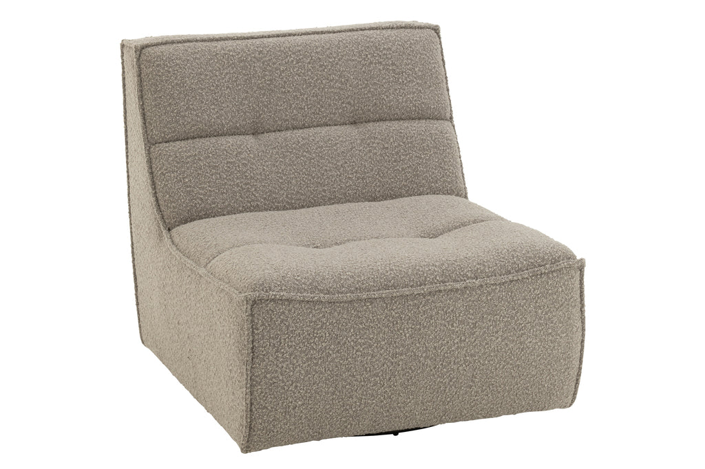 Chair Swivel Square Poplar Wood/Foam Taupe