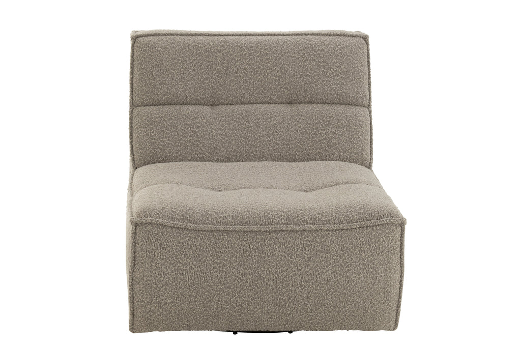 Chair Swivel Square Poplar Wood/Foam Taupe