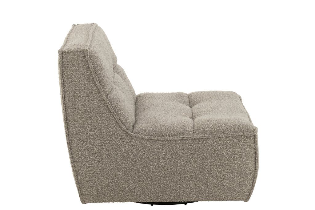 Chair Swivel Square Poplar Wood/Foam Taupe