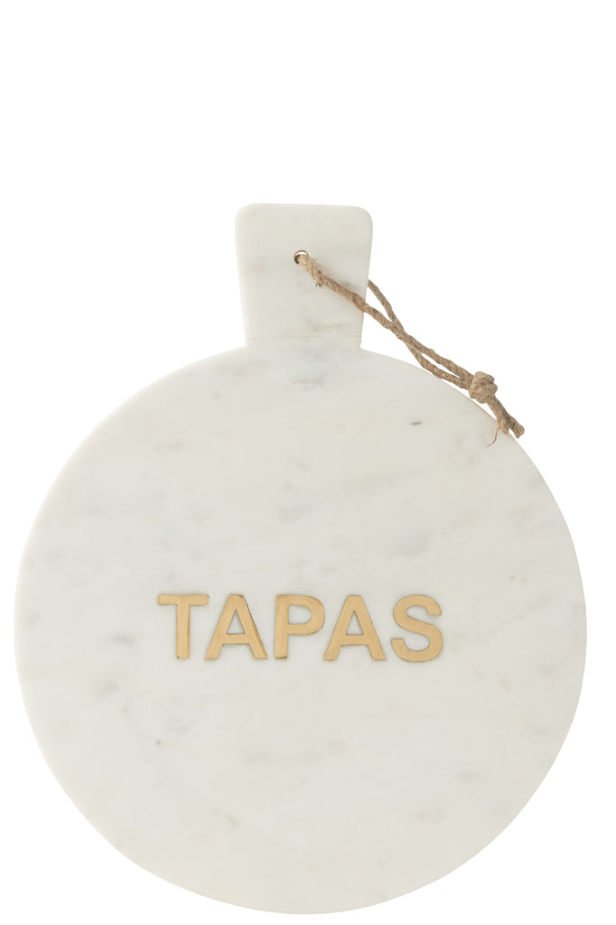 Cheese Board Round Tapas Marble White