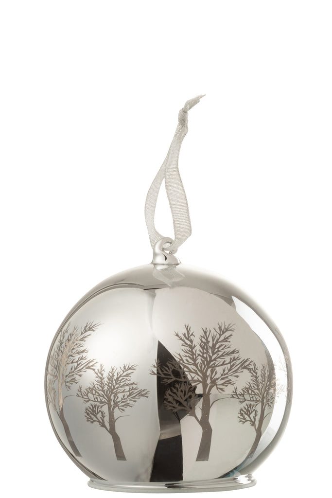 J-Line Christmas Bauble Led Tree Glass Silver