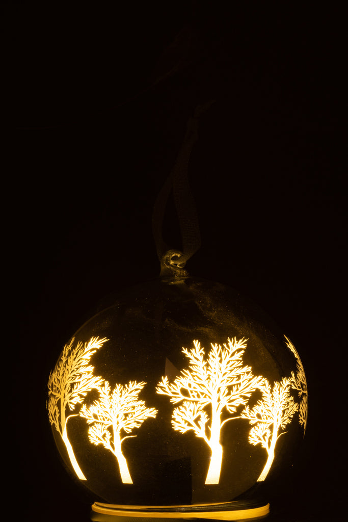 J-Line Christmas Bauble Led Tree Glass Silver