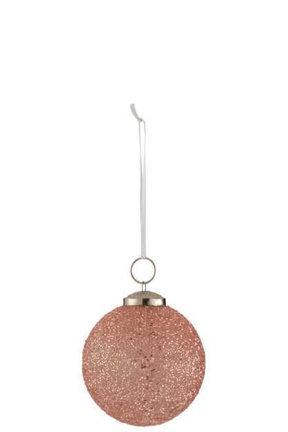 Kerstbal Parelglas Roze Klein