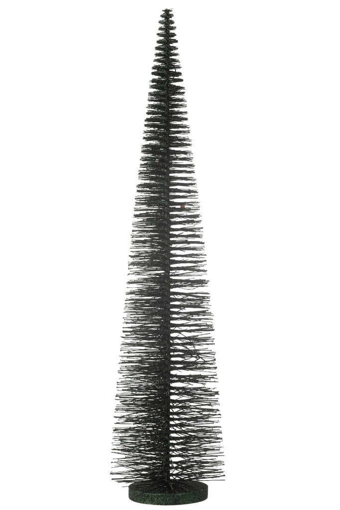 J-Line Christmas Tree Deco Glitters Plastic Dark Green Large