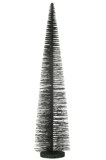 J-Line Christmas Tree Deco Glitters Plastic Dark Green Large