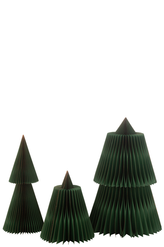 J-Line Christmas Tree Folding Paper Dark Green/Copper Large