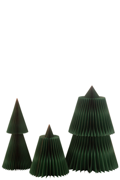 J-Line Christmas Tree Folding Paper Dark Green/Copper Large