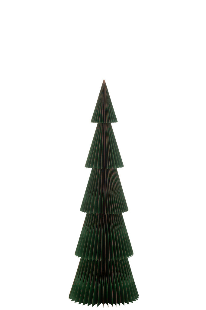 J-Line Kerstboom vouwpapier donkergroen/koper medium