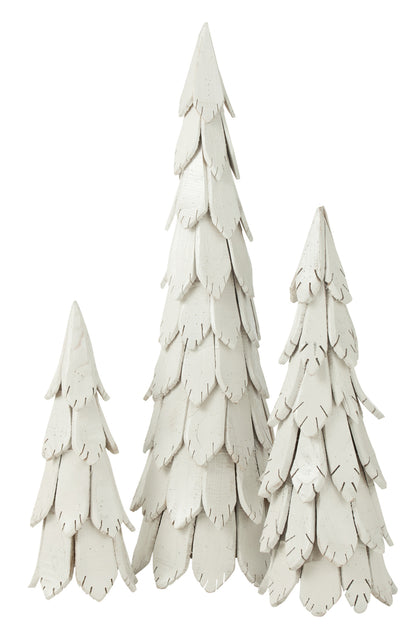 J-Line Christmas Tree Pieces Wood White Large