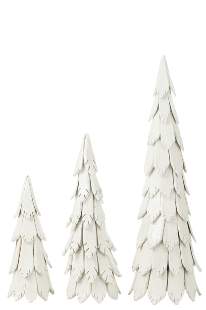 J-Line Christmas Tree Pieces Wood White Large