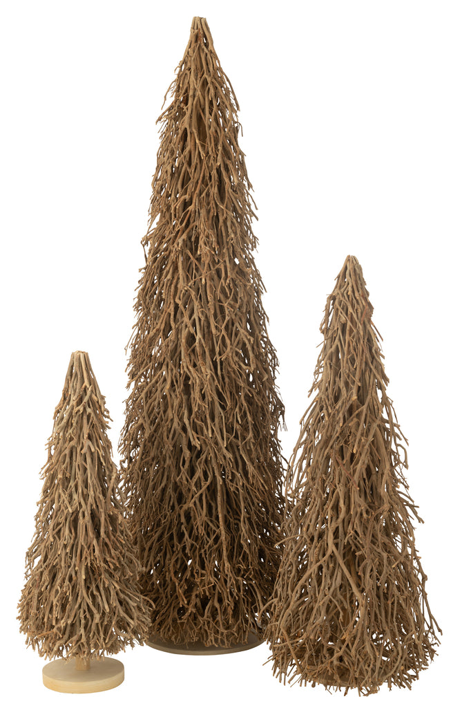 J-Line Kerstboom Teatree Hout Natuurlijk Groot