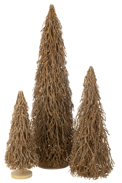 J-Line Kerstboom Teatree Hout Natuurlijk Groot