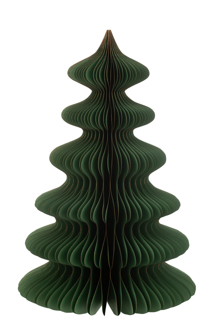 J-Line Christmas Tree Waves Paper Dark Green/Copper Large