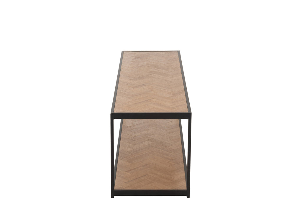 Salontafel Zigzag Rechthoek Hout/Metaal Natuurlijk/Zwart